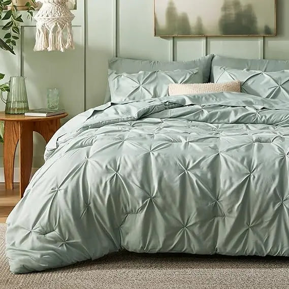 7PCS King Size Pintuck Comforter Set | Bedsure Cloud Soft Hotel Quality All Season Bedding